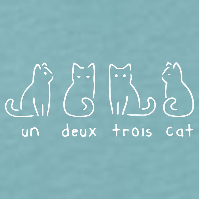 Un Deux Trois Cat Funny Sueded Cloud Jersey T-Shirt