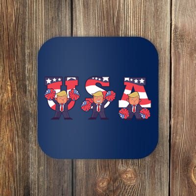 USA Donald Trump Cheer Cartoon Coaster