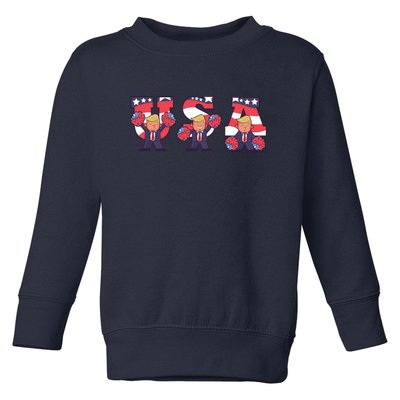 USA Donald Trump Cheer Cartoon Toddler Sweatshirt