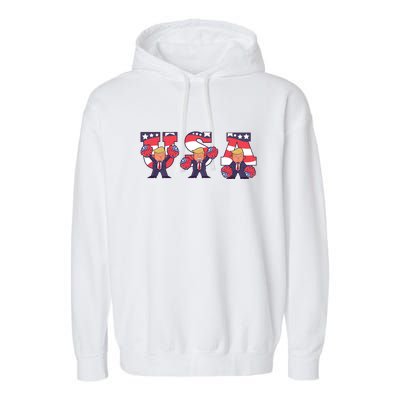 USA Donald Trump Cheer Cartoon Garment-Dyed Fleece Hoodie