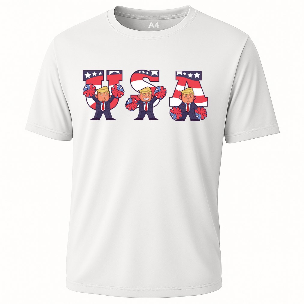 USA Donald Trump Cheer Cartoon Cooling Performance Crew T-Shirt
