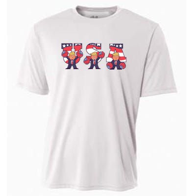 USA Donald Trump Cheer Cartoon Cooling Performance Crew T-Shirt