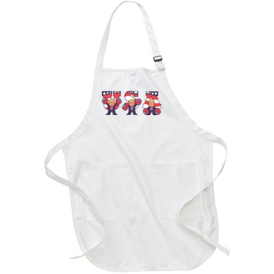 USA Donald Trump Cheer Cartoon Full-Length Apron With Pockets