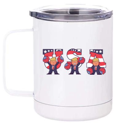 USA Donald Trump Cheer Cartoon 12 oz Stainless Steel Tumbler Cup