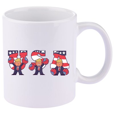 USA Donald Trump Cheer Cartoon 11oz C Handle Ceramic Mug