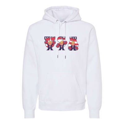 USA Donald Trump Cheer Cartoon Premium Hoodie