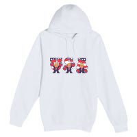 USA Donald Trump Cheer Cartoon Premium Pullover Hoodie