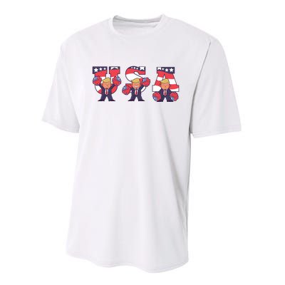 USA Donald Trump Cheer Cartoon Performance Sprint T-Shirt