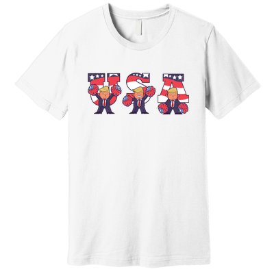 USA Donald Trump Cheer Cartoon Premium T-Shirt