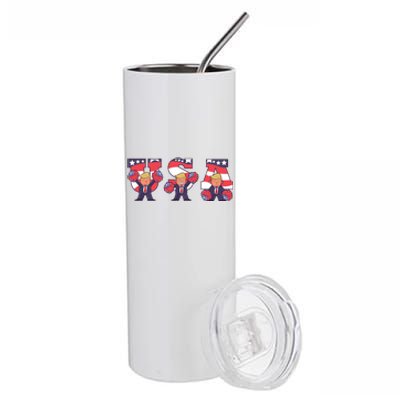 USA Donald Trump Cheer Cartoon Stainless Steel Tumbler