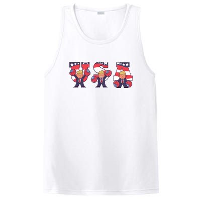 USA Donald Trump Cheer Cartoon PosiCharge Competitor Tank