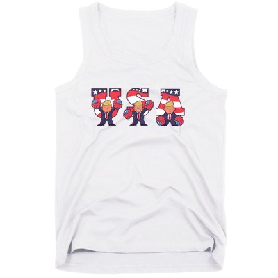 USA Donald Trump Cheer Cartoon Tank Top