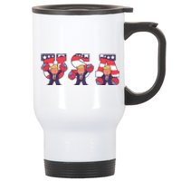 USA Donald Trump Cheer Cartoon Stainless Steel Travel Mug