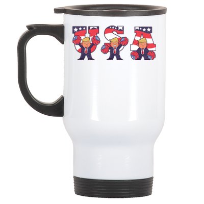 USA Donald Trump Cheer Cartoon Stainless Steel Travel Mug