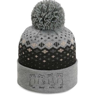 Un Deux Trois Cat The Baniff Cuffed Pom Beanie