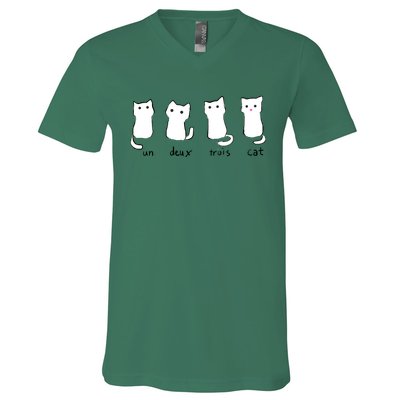 Un Deux Trois Cat V-Neck T-Shirt