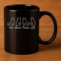 Un Deux Trois Cat Animals Cute Lovey Cat 11oz C Handle Ceramic Mug