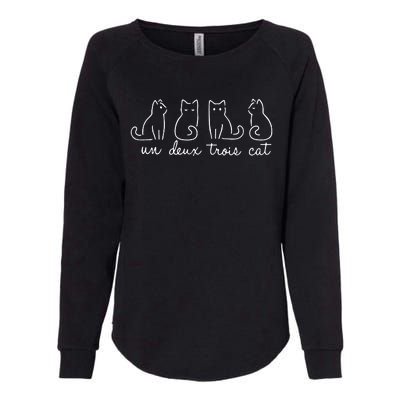 Un Deux Trois Cat Animals Cute Lovey Cat Womens California Wash Sweatshirt