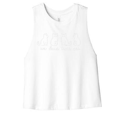 Un Deux Trois Cat Animals Cute Lovey Cat Women's Racerback Cropped Tank