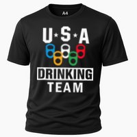 USA Drinking Team Beer Party Funny Cooling Performance Crew T-Shirt