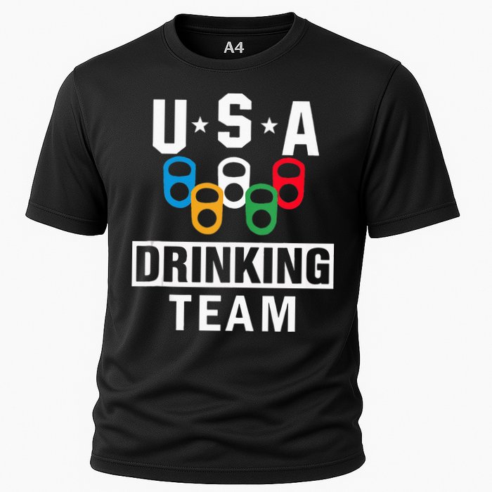 USA Drinking Team Beer Party Funny Cooling Performance Crew T-Shirt