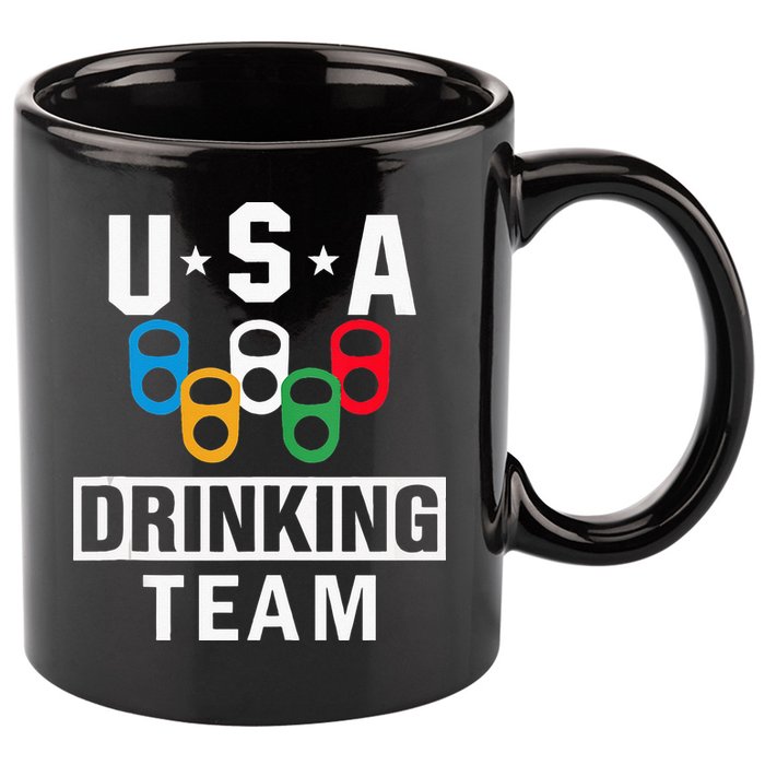 USA Drinking Team Beer Party Funny 11oz C Handle Ceramic Mug