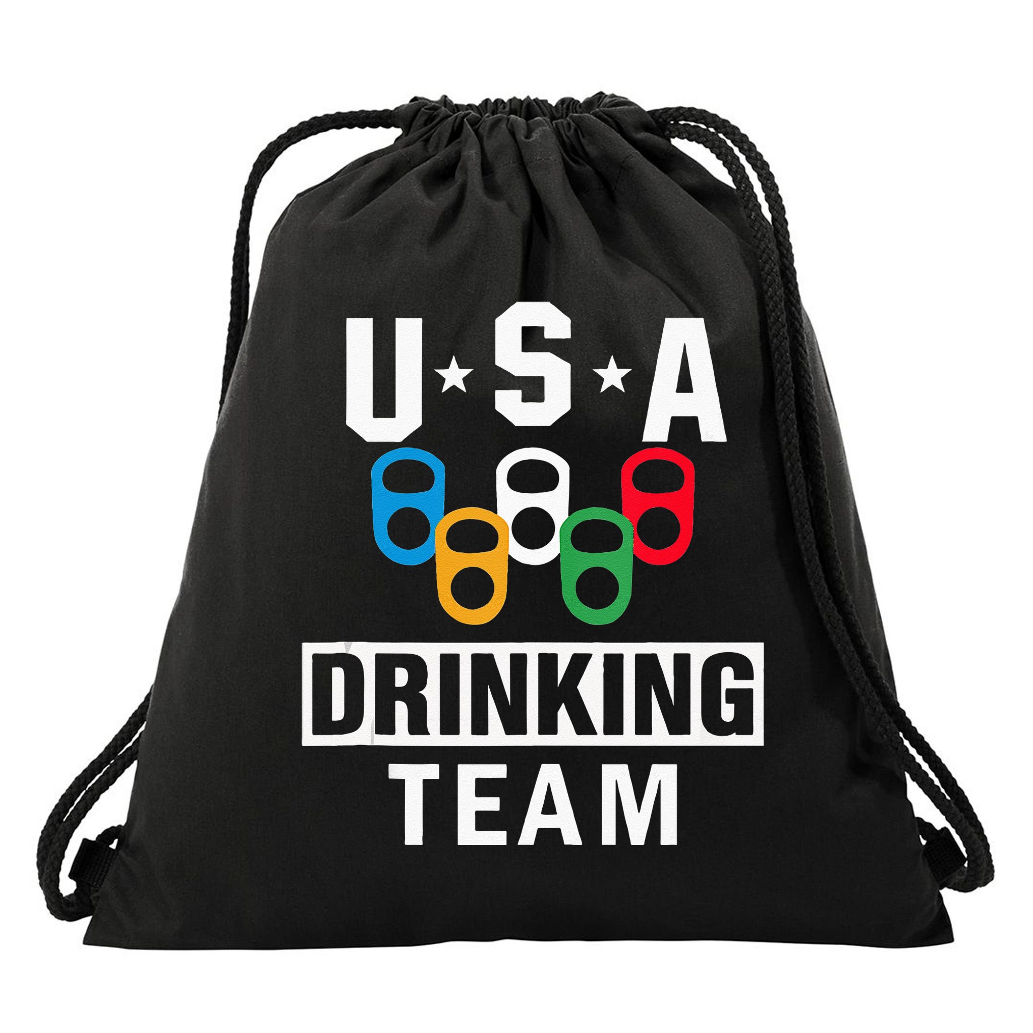 USA Drinking Team Beer Party Funny Drawstring Bag