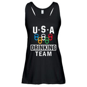 USA Drinking Team Beer Party Funny Ladies Essential Flowy Tank