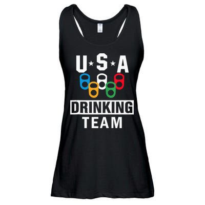 USA Drinking Team Beer Party Funny Ladies Essential Flowy Tank