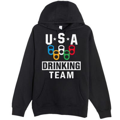 USA Drinking Team Beer Party Funny Premium Pullover Hoodie