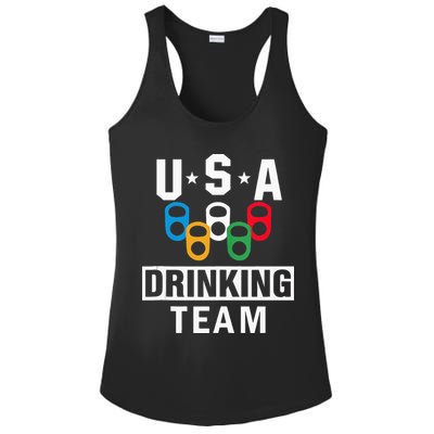 USA Drinking Team Beer Party Funny Ladies PosiCharge Competitor Racerback Tank