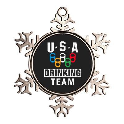 USA Drinking Team Beer Party Funny Metallic Star Ornament