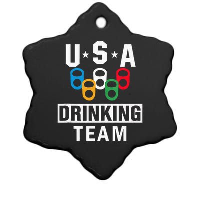 USA Drinking Team Beer Party Funny Ceramic Star Ornament