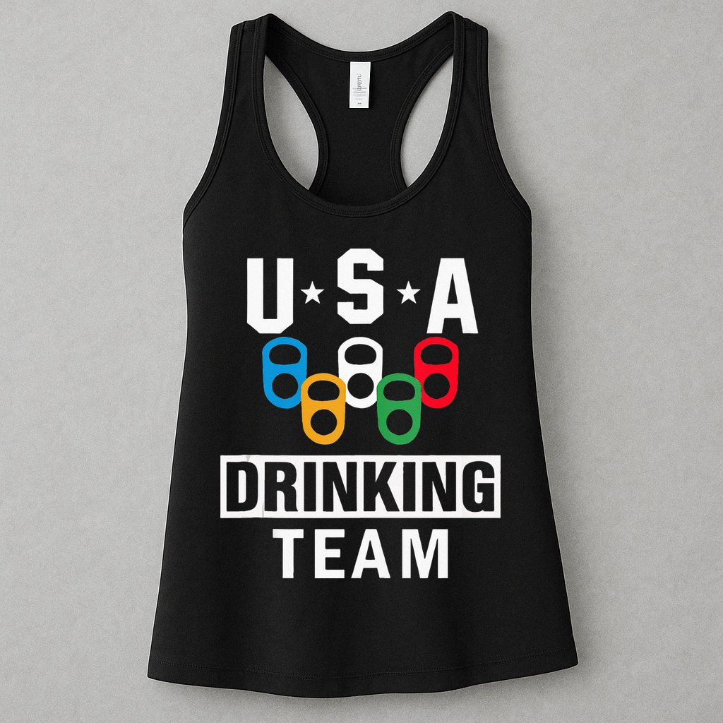 USA Drinking Team Beer Party Funny Womens Tank Top