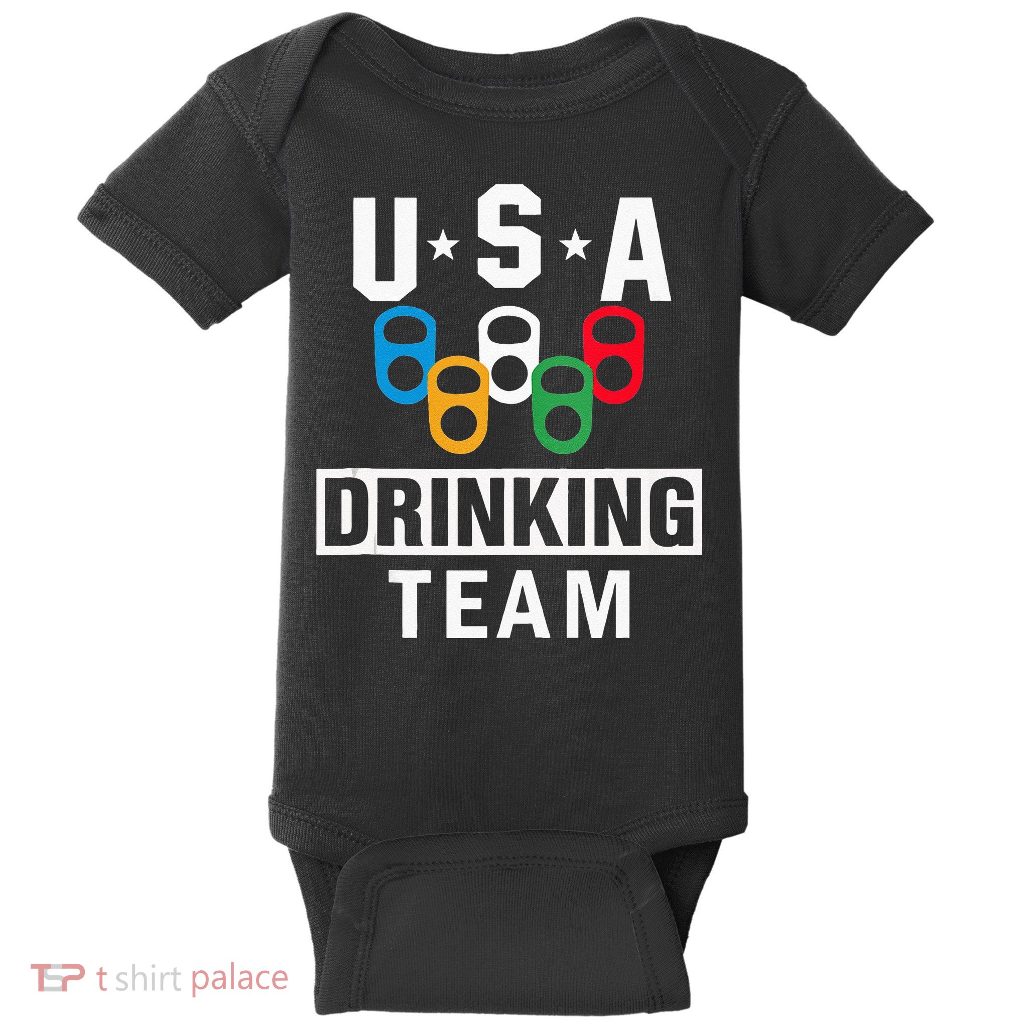 USA Drinking Team Beer Party Funny Baby Bodysuit