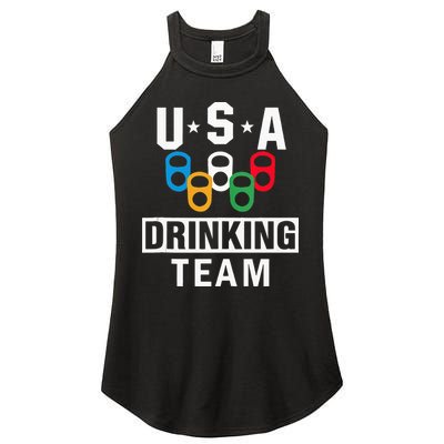 USA Drinking Team Beer Party Funny Women's Perfect Tri Rocker Tank