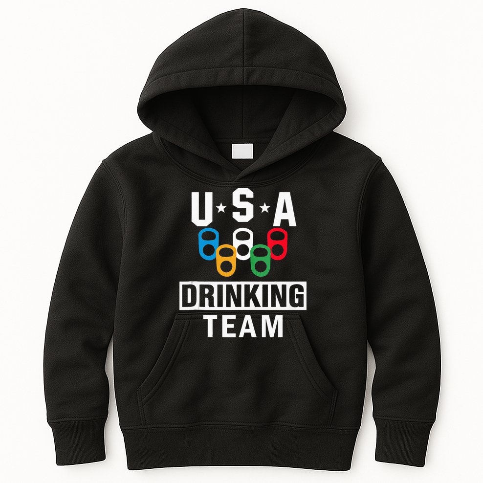 USA Drinking Team Beer Party Funny Kids Hoodie