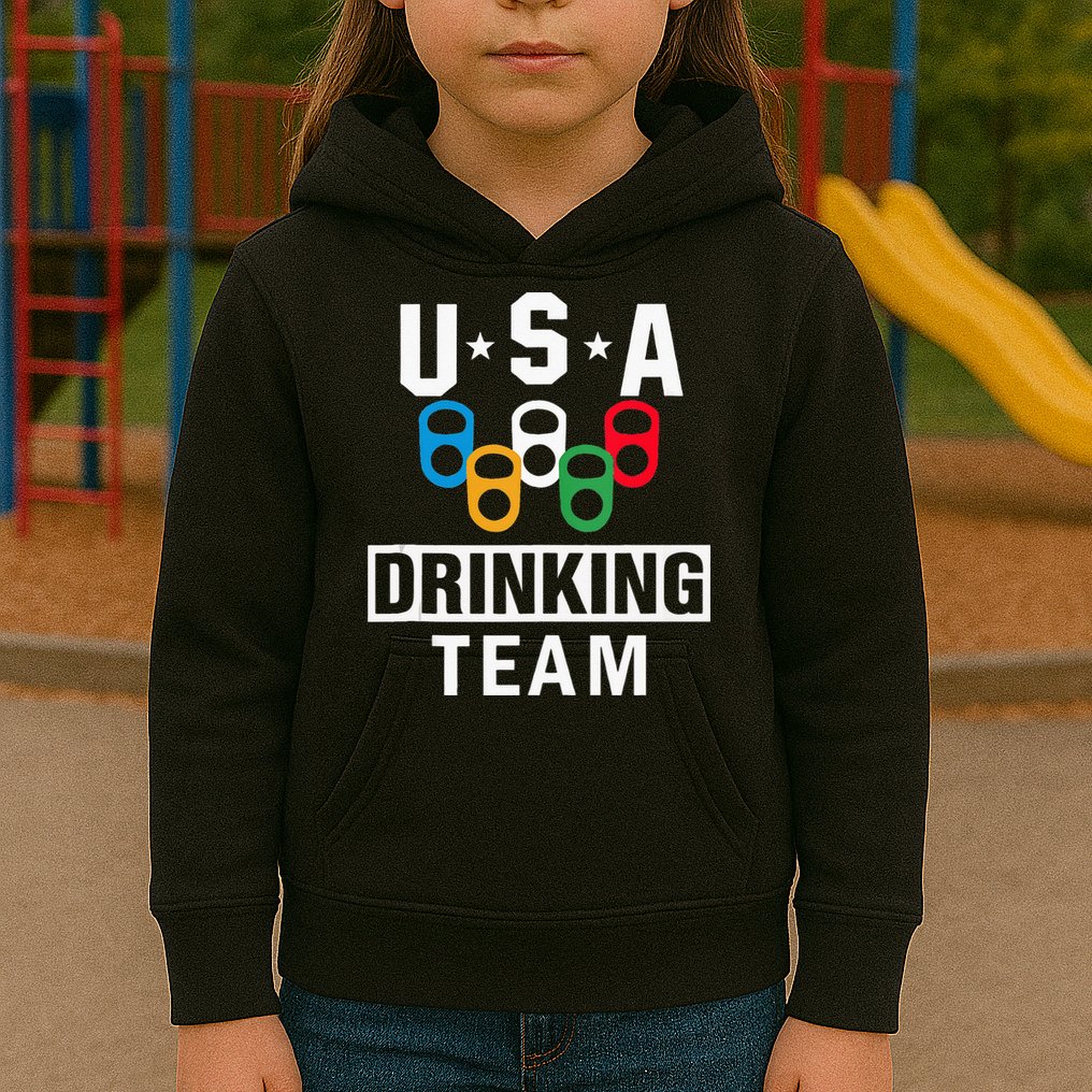 USA Drinking Team Beer Party Funny Kids Hoodie