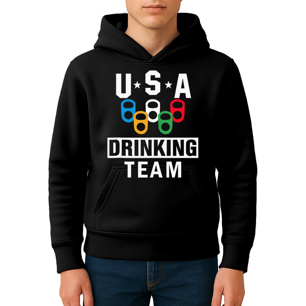 USA Drinking Team Beer Party Funny Kids Hoodie