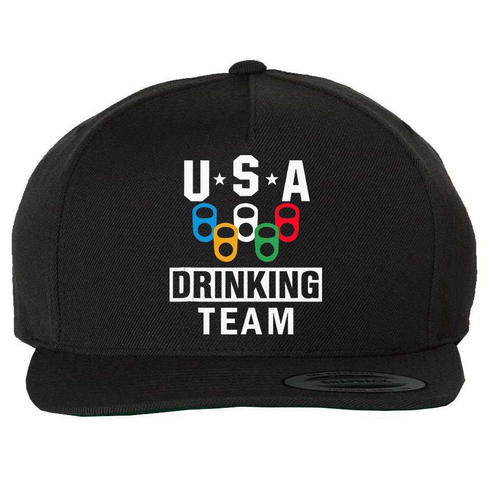 USA Drinking Team Beer Party Funny Wool Snapback Cap
