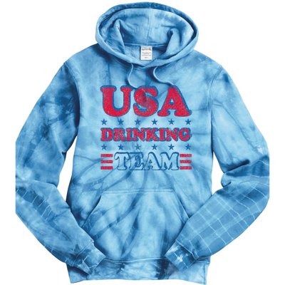 USA Drinking Team 4th Of July Independence Day Drunk Funny Tie Dye Hoodie