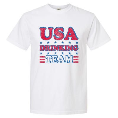 USA Drinking Team 4th Of July Independence Day Drunk Funny Garment-Dyed Heavyweight T-Shirt