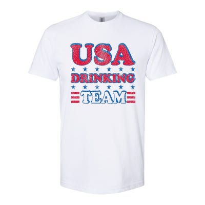 USA Drinking Team 4th Of July Independence Day Drunk Funny Softstyle CVC T-Shirt