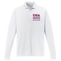 USA Drinking Team 4th Of July Independence Day Drunk Funny Performance Long Sleeve Polo