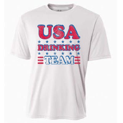 USA Drinking Team 4th Of July Independence Day Drunk Funny Cooling Performance Crew T-Shirt