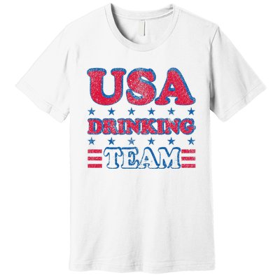 USA Drinking Team 4th Of July Independence Day Drunk Funny Premium T-Shirt