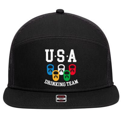 USA Drinking Team for a Team Drinking Beer Lovers 7 Panel Mesh Trucker Snapback Hat