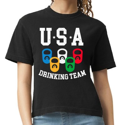 USA Drinking Team for a Team Drinking Beer Lovers Comfort Colors Boxy T-Shirt