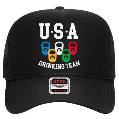 USA Drinking Team for a Team Drinking Beer Lovers High Crown Mesh Back Trucker Hat