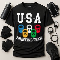 USA Drinking Team for a Team Drinking Beer Lovers Cooling Performance Crew T-Shirt